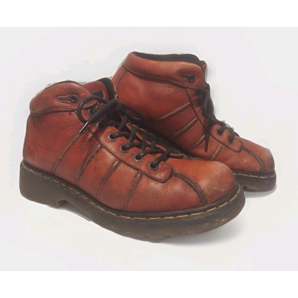 Vintage Dr. Martens Red Boots Made in England DMS Label Mens Size 9 Rare Patina - Picture 1 of 15